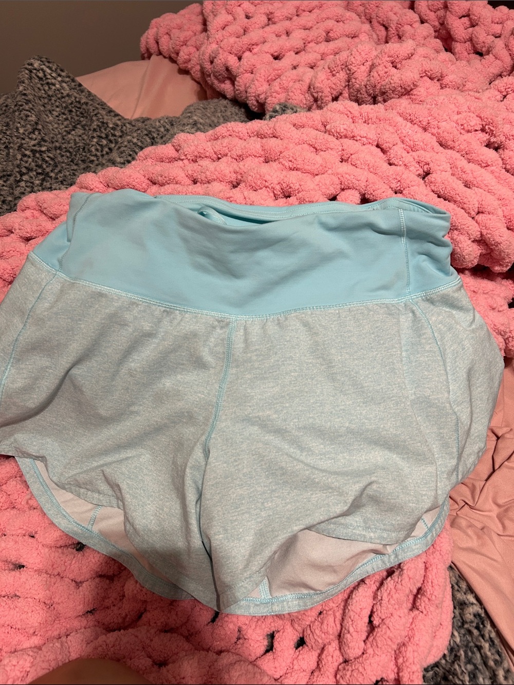 Light Blue lululemon Athletic Running Shorts